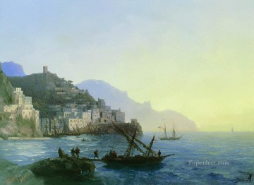 view of amalfi 1865 Romantic Ivan Aivazovsky Russian Oil Paintings